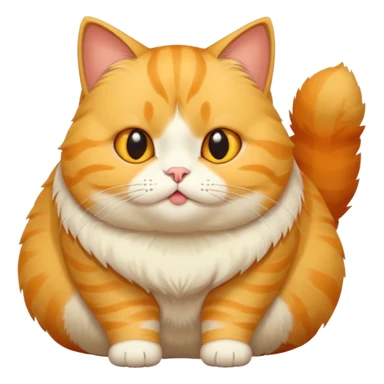 cute yellow fat cat whole body sticker