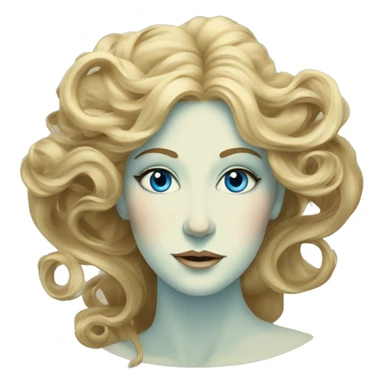 Art Nouveau lady with long swirling hair, blue eyes sticker