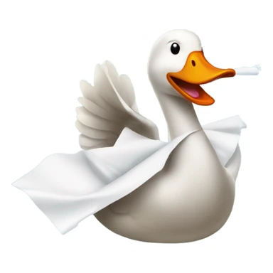 A goose sneezing into a tissue  sticker
