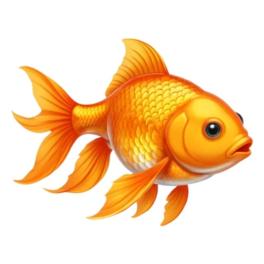 Goldfish with orange body and flowing tail sticker