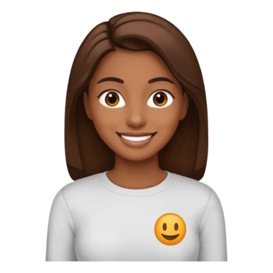 create an emoji, brown long sleeves, for women, now human sticker