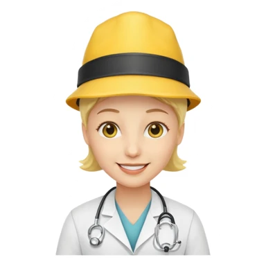 doctor with yellow hat sticker
