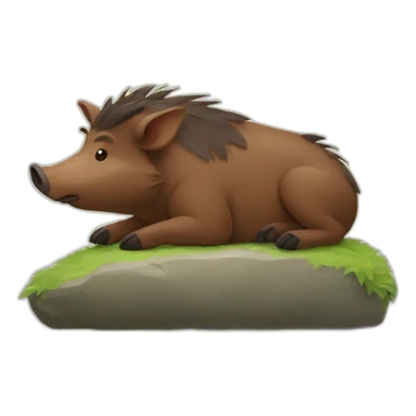 boar sunbathing sticker