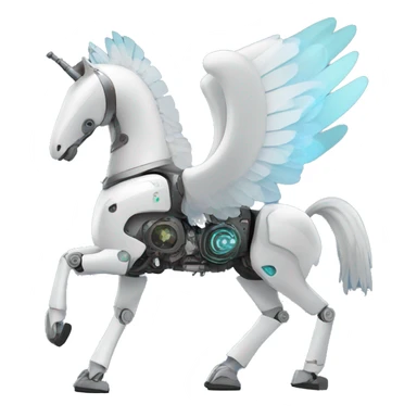 Robot Pegasus with robot wings sticker