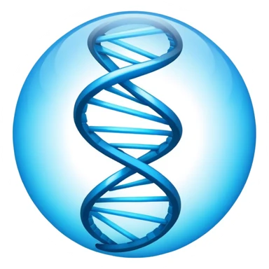 A DNA sphere icon, filled sticker