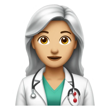 Médecin jolie femme brune cheveux longs, endocrinologue, Diabétologue  sticker