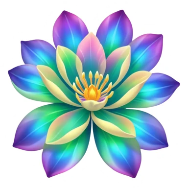 aurora flower with glowing petals and swirling aurora colors sticker