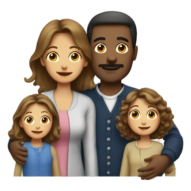 french family with 2 parents and 2 children sticker