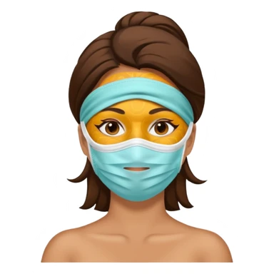 Lady with face mask spa beauty full face relaxing sticker