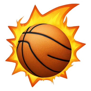 Basketball with star on fire sticker