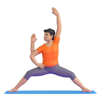 person in warrior pose yoga sticker