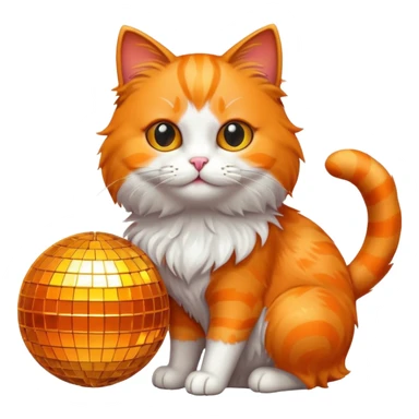 Gato con bola de discoteca sticker