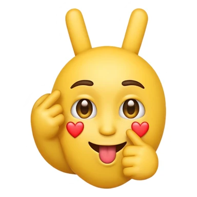 emoji with heart eyes showing middle finger sticker