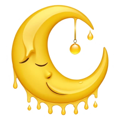 Mealting waning crescent moon make it without face and in yellow coliur sticker