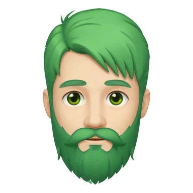 green long hair and beard man sticker