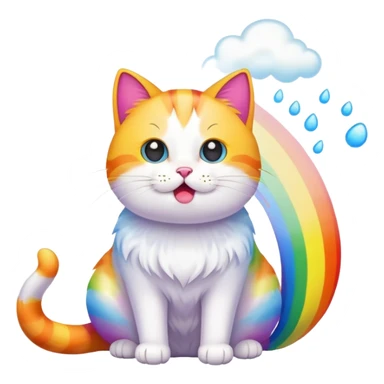 Cat farting a rainbow out sticker