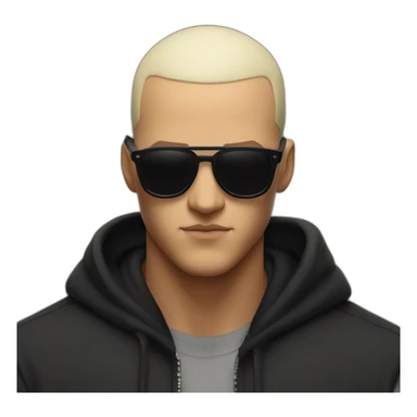 DJ Snake serious attitude front view wearing a BLACK hoodie showing a punch hand sticker