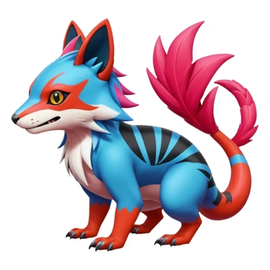  exotic tropical cyber-Sleuth-Porcu-Garmaddon-Litten-Linoone-Noibat-Fakémon-Pokémon-Vernid-creature sticker