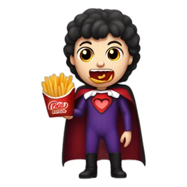 Cute vampire eating fries sticker