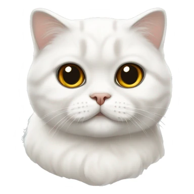 white Scottish Fold cat sticker