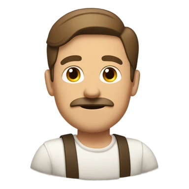 German with little mustache flat brown side part and hand in the air sticker