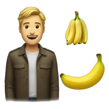 Man and banana sticker
