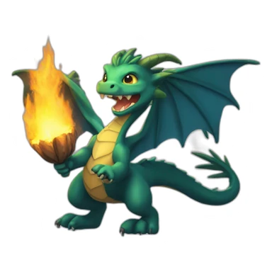 Draco feux jouant avec du feux sticker
