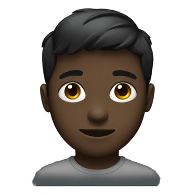 Boy with lifted eyes wearing black sticker