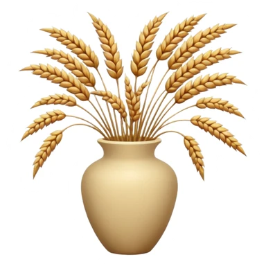 Dried grass and wheat in a beige vase sticker