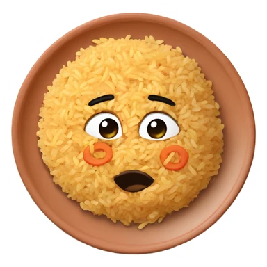 salted pure fried rice on a terra cotta plate sticker