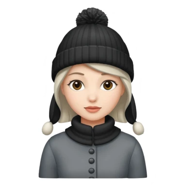 woman winter dress and hat sticker