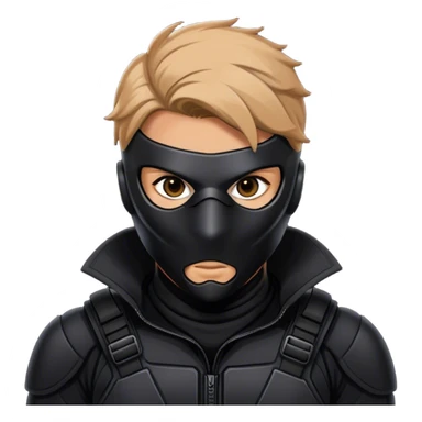 A masked assassin in a black tactical suit sticker