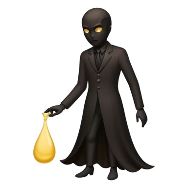 shadow man with full dress on and peeing in side pose sticker