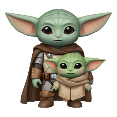 Mandalorian and grogu sticker