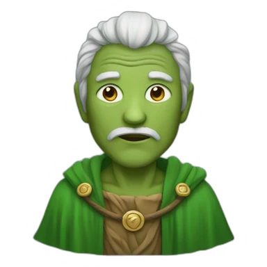 old human druid green robe sticker