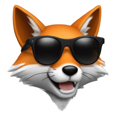 fox with black sunglasses, anime style sticker