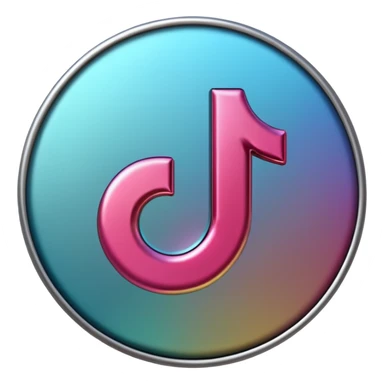 Realistic, 3D, Tiktok logo sticker