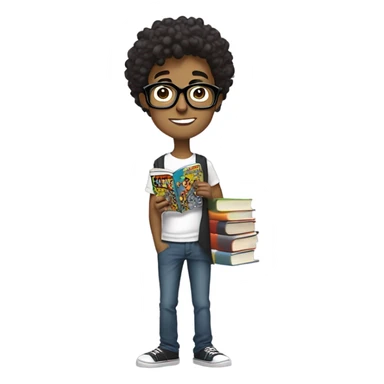 Nerdy skinny bone kid sticker