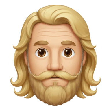 MID AGE MAN WITH LONG BLOND & bROWN WAVY HAIR, MOUSTACH AND BEARD sticker
