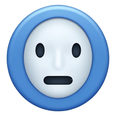 Blue circle with irregularities on it on it is boundaries and it should have a white tick no face sticker