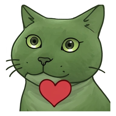 cat heart sticker