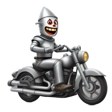 Real Evil Tin Man riding motorcycle  sticker
