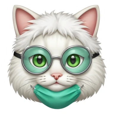 doctor cat, surgical mask sticker