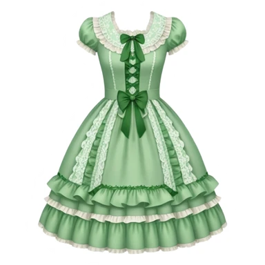 Lolita dress, white and green sticker