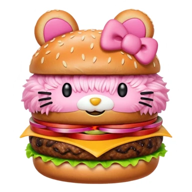 Hello kitty hamburger sticker