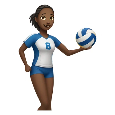 Girl playing volleyball sticker