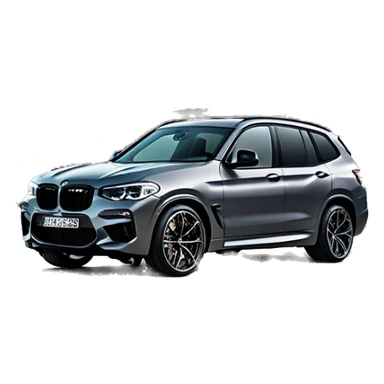 BMW x3m in donington grey metallic color with red salon sticker