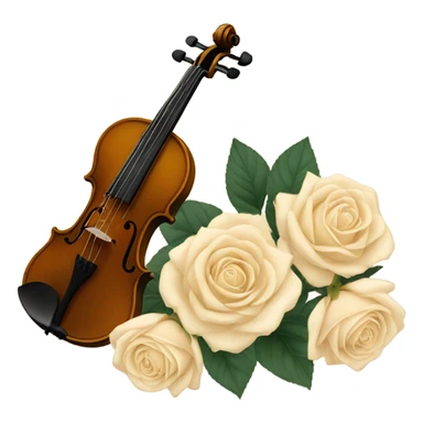 vintage violin and beige roses sticker