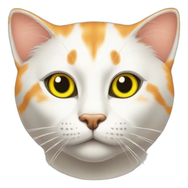 Orange and back cat with yellow eyes and green pupils sticker