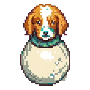 bowling skittle with puppy head on top sticker